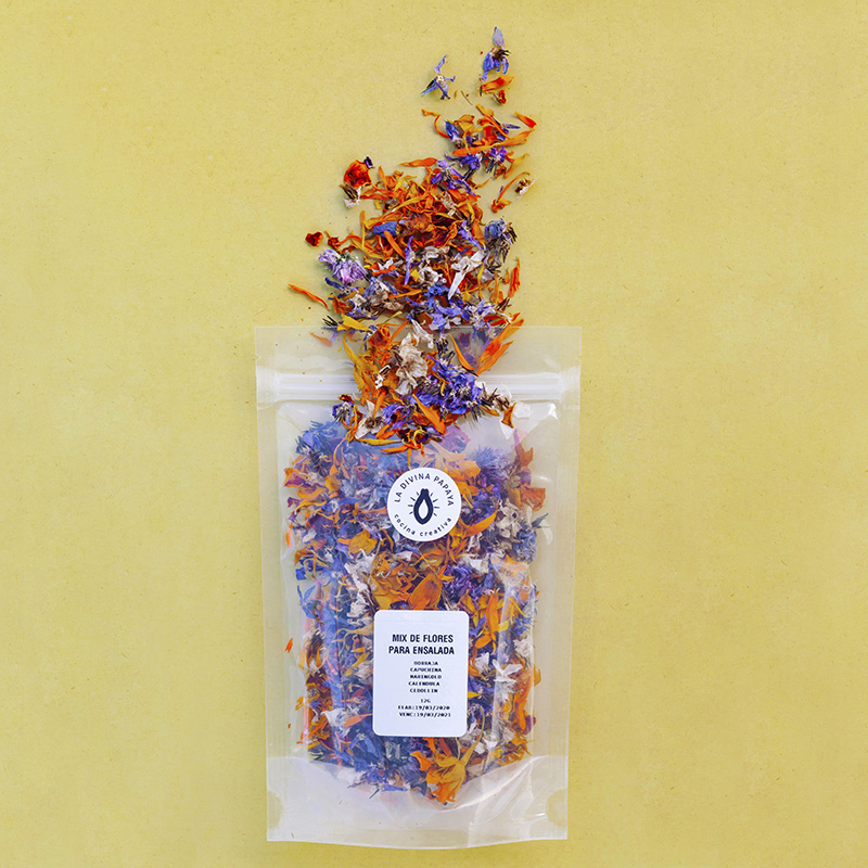 Mix de flores comestibles deshidratadas para comida salada