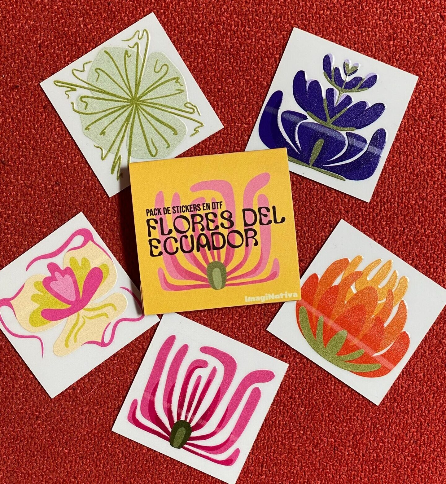 PACK STICKERS DTF FLORES ECUATORIANAS IMAGINATIVA